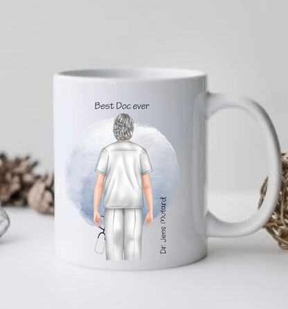 Dankeschön Geschenk Tasse Arzt – Personalisiert mit Namen & Spruch