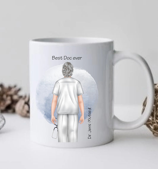 Dankeschön Geschenk Tasse Arzt – Personalisiert mit Namen & Spruch