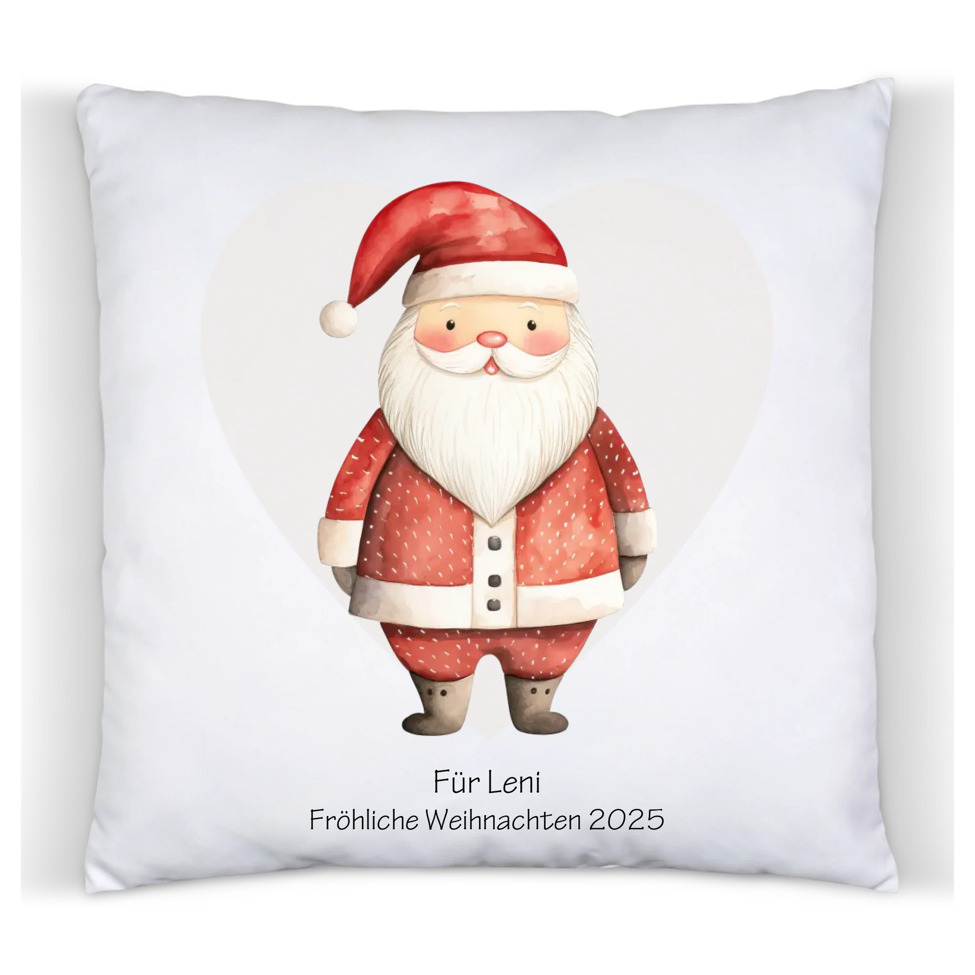 Geschenk Nikolaus, Weihnachtsgeschenk Kissen personalisiert für Mädchen & Jungen - Weihnachtsmann mit Name, Text Premium Kissen (Plüschoberfläche) Premium Kissen