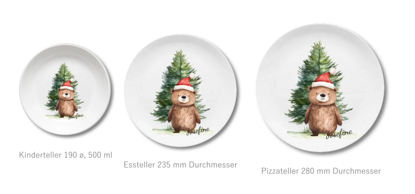 Kinderteller Weihnachten - Weihnachtsteller mit Namen personalisiert, Kindergeschirr Weihnachten 2