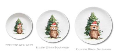 Kinderteller Weihnachten - Weihnachtsteller mit Namen personalisiert, Kindergeschirr Weihnachten 2