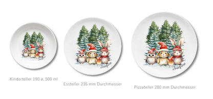 Kinderteller Weihnachten - Weihnachtsteller mit Namen personalisiert, Kindergeschirr Weihnachten