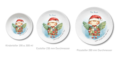 Personalisierter Weihnachtsteller / Nikolausteller mit Schutzengel & Namen, Geschenk für Kinder