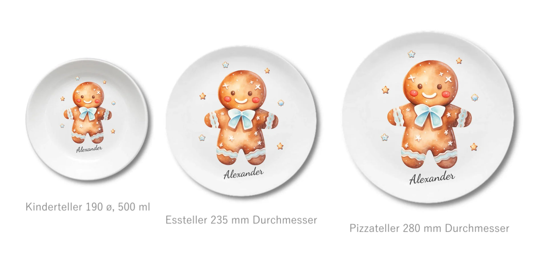 Kinderteller Lebkuchenhaus - Weihnachtsteller mit Namen personalisiert, Kindergeschirr 3
