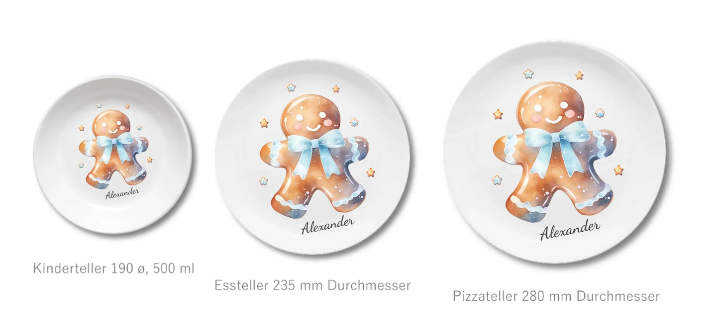 Kinderteller Lebkuchenhaus - Weihnachtsteller mit Namen personalisiert, Kindergeschirr 4