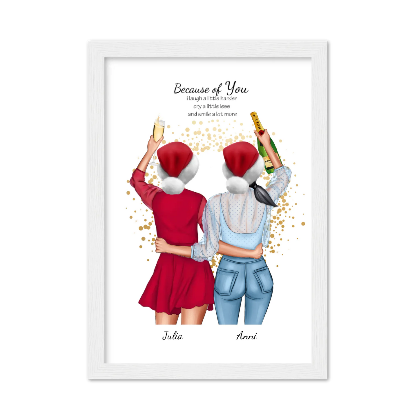 Personalisiertes Weihnachtsgeschenk Poster für beste Freundin, Freundin Bild personalisiert