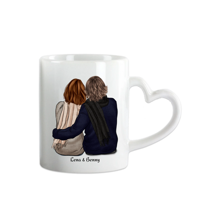 Personalisierte Tasse Jahrestag - Valentinstag - Hochzeitstag Geschenk - Paartasse Geschenk