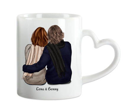 Paartasse, Personalisierte Tasse Geburtstagsgeschenk Kaffeebecher, Geschenk Partner, Geschenk Freundin, Valentin, Weihnachtsgeschenk Partner