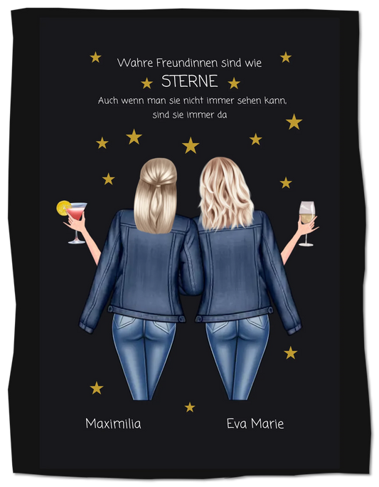 Personalisiertes Geschenk für Freundin - Kuschelige Decke Geschenkidee zum Geburtstag & Weihnachten