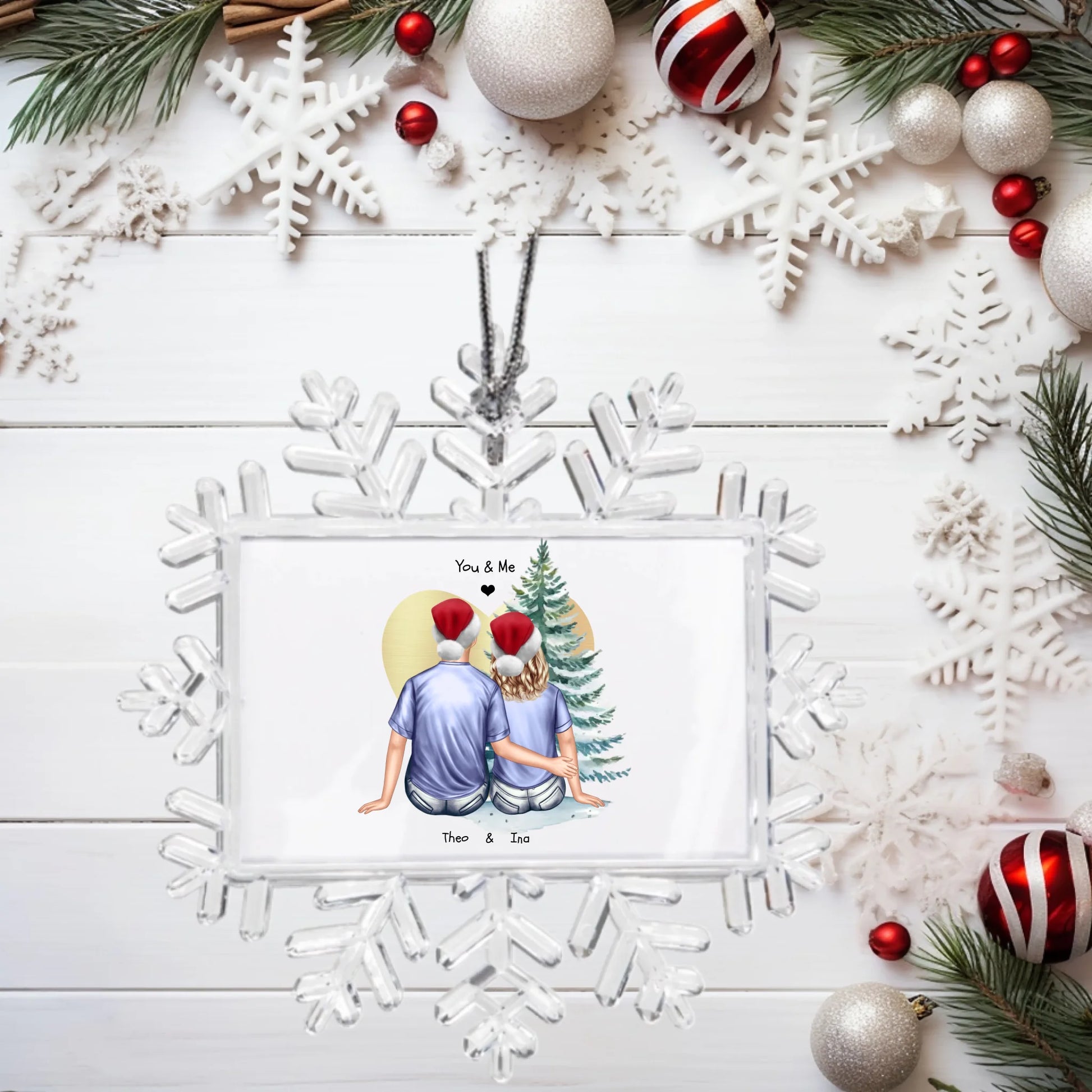 Hintergrund mit Mockup Schneeflocke