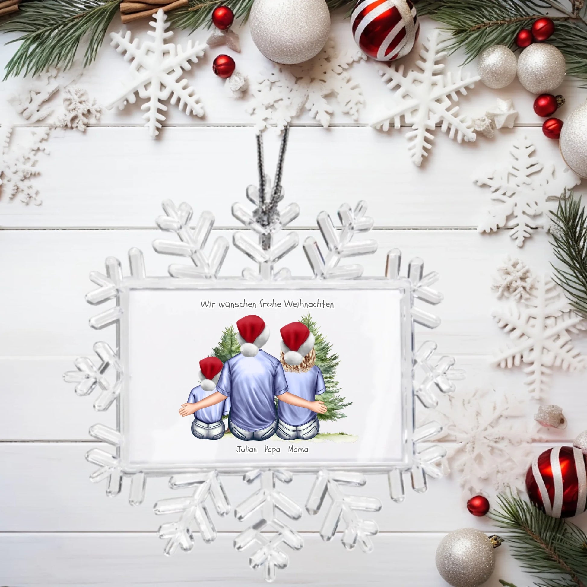 Hintergrund mit Mockup Schneeflocke