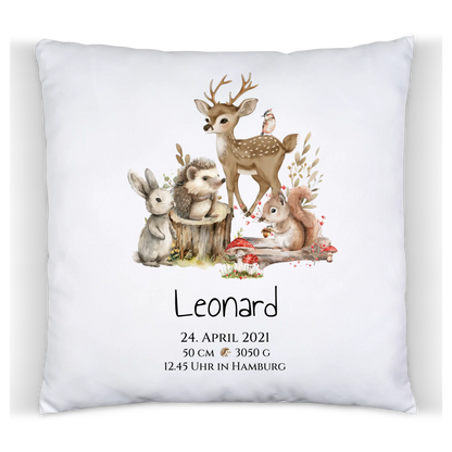 Personalisiertes Kinderposter Geschenk zur Geburt und Taufe | Waldtiere
