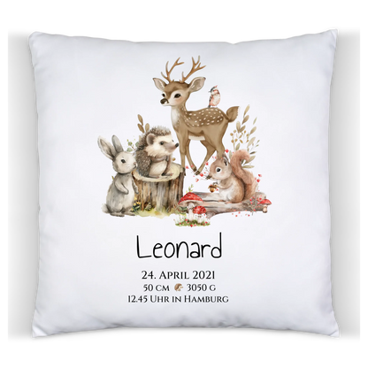 Personalisiertes Kinderposter Geschenk zur Geburt und Taufe | Waldtiere