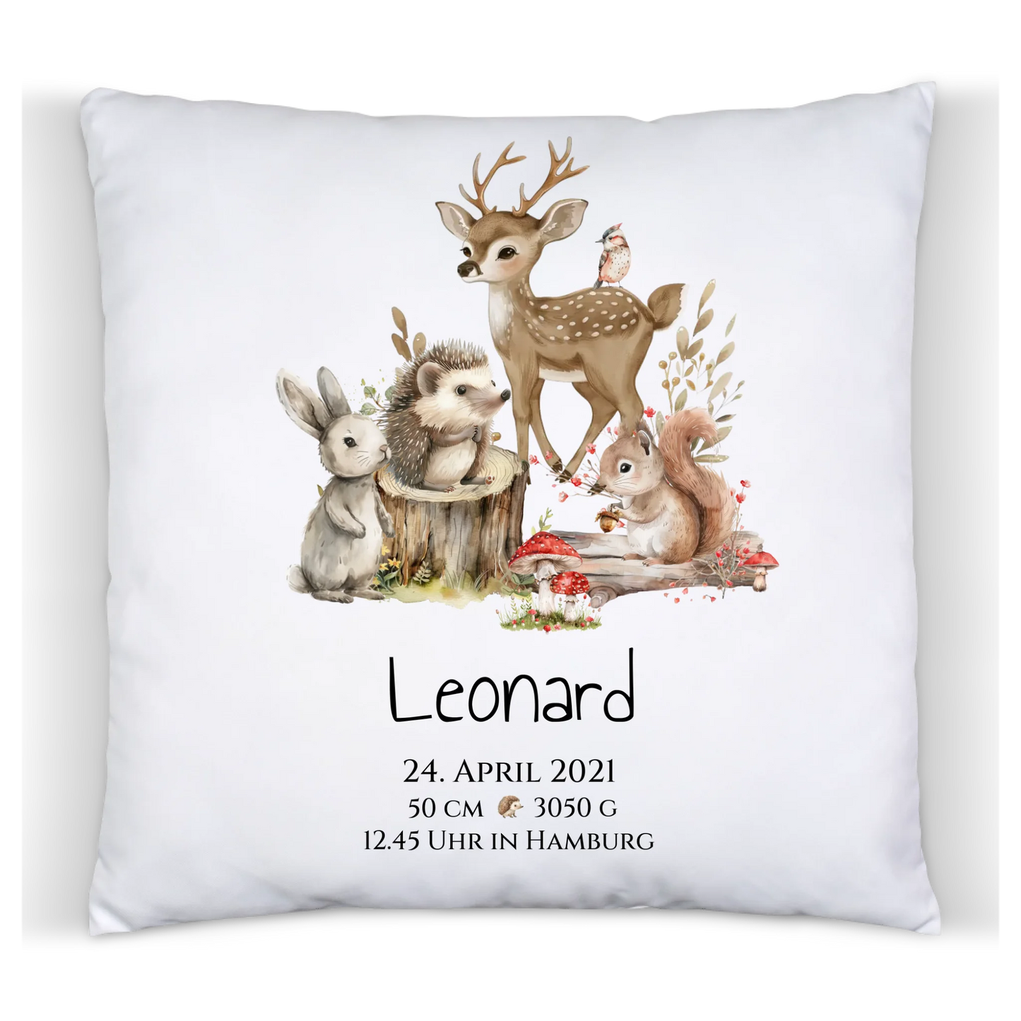 Personalisiertes Kinderposter Geschenk zur Geburt und Taufe | Waldtiere