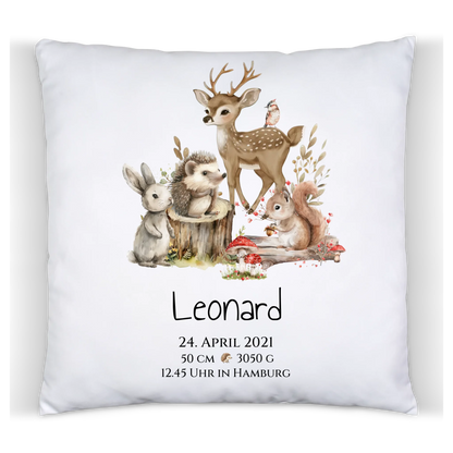 Personalisiertes Kinderposter Geschenk zur Geburt und Taufe | Waldtiere