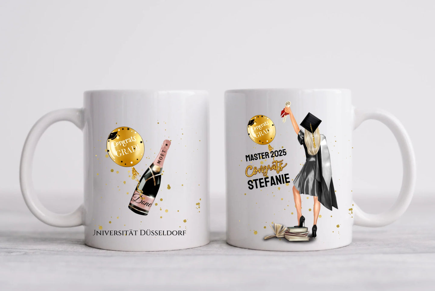 Personalisierte Tasse Geschenk Schulabschluß, Bachelor, Master, Doktor, Abitur, Abi, Absolvent