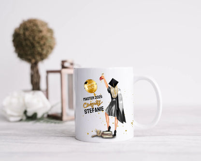 Personalisierte Tasse Geschenk Schulabschluß, Bachelor, Master, Doktor, Abitur, Abi, Absolvent