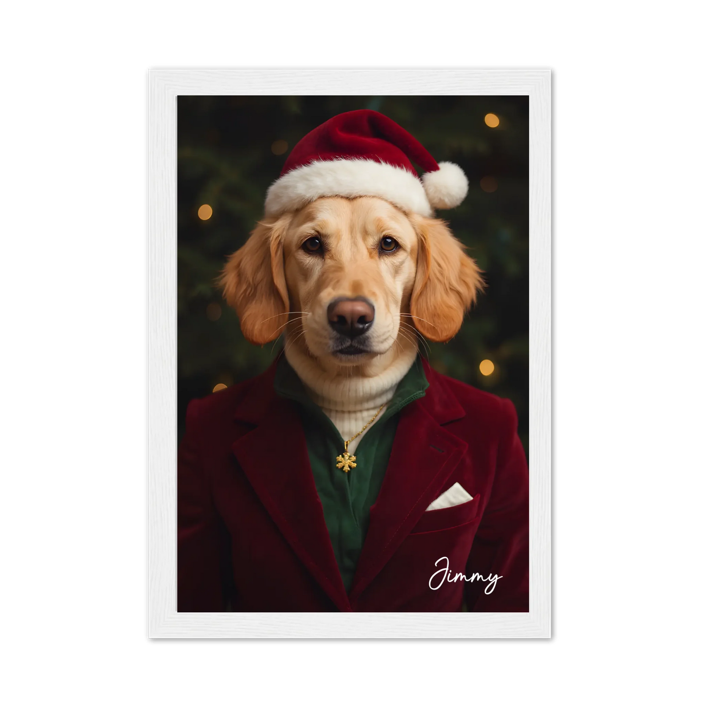 Hund Portrait - Hundeposter Weihnachtsgeschenk personalisiert - Geburtstagsgeschenk