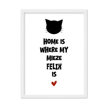 "Home is where my cat is" Katzenposter personalisiert - Geburtstagsgeschenk & Weihnachtsgeschenk - Zeitraum-Kunstdruck2