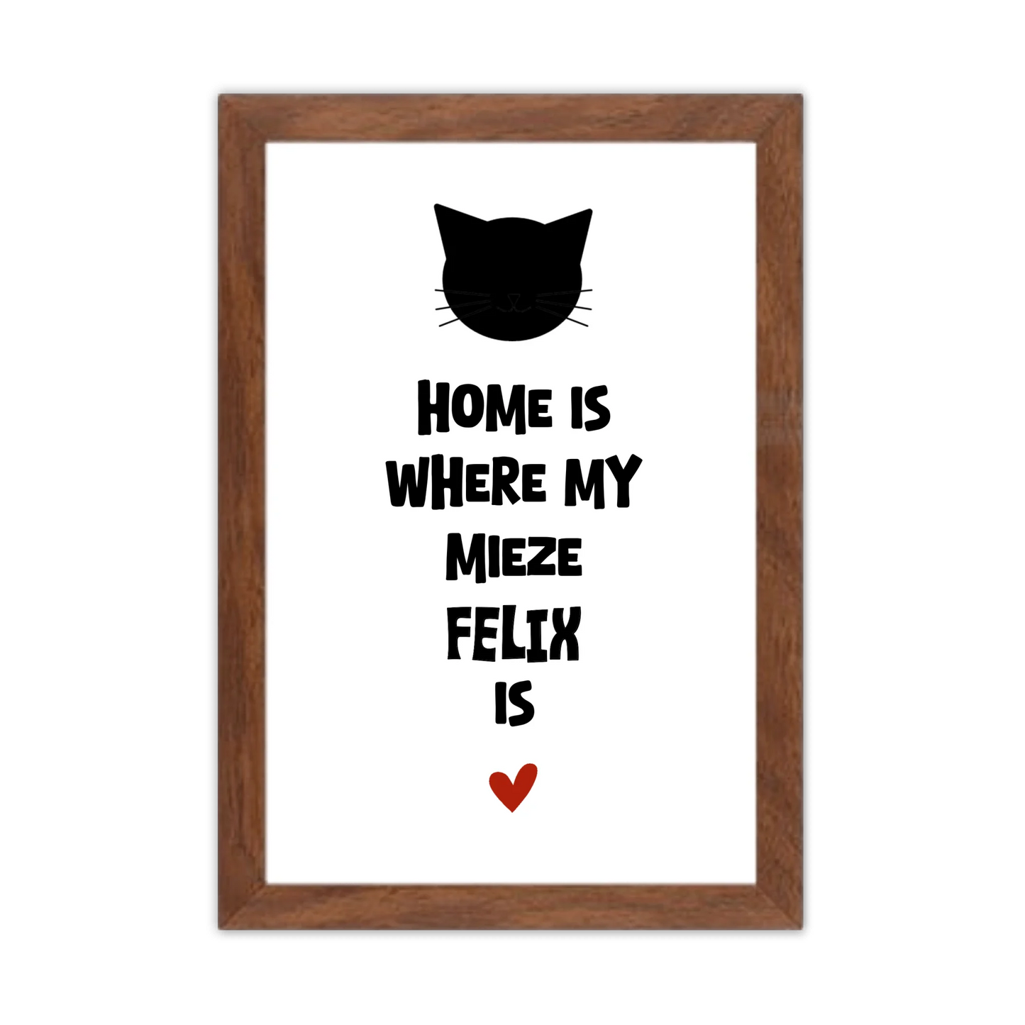 "Home is where my cat is" Katzenposter personalisiert - Geburtstagsgeschenk & Weihnachtsgeschenk - Zeitraum-Kunstdruck2