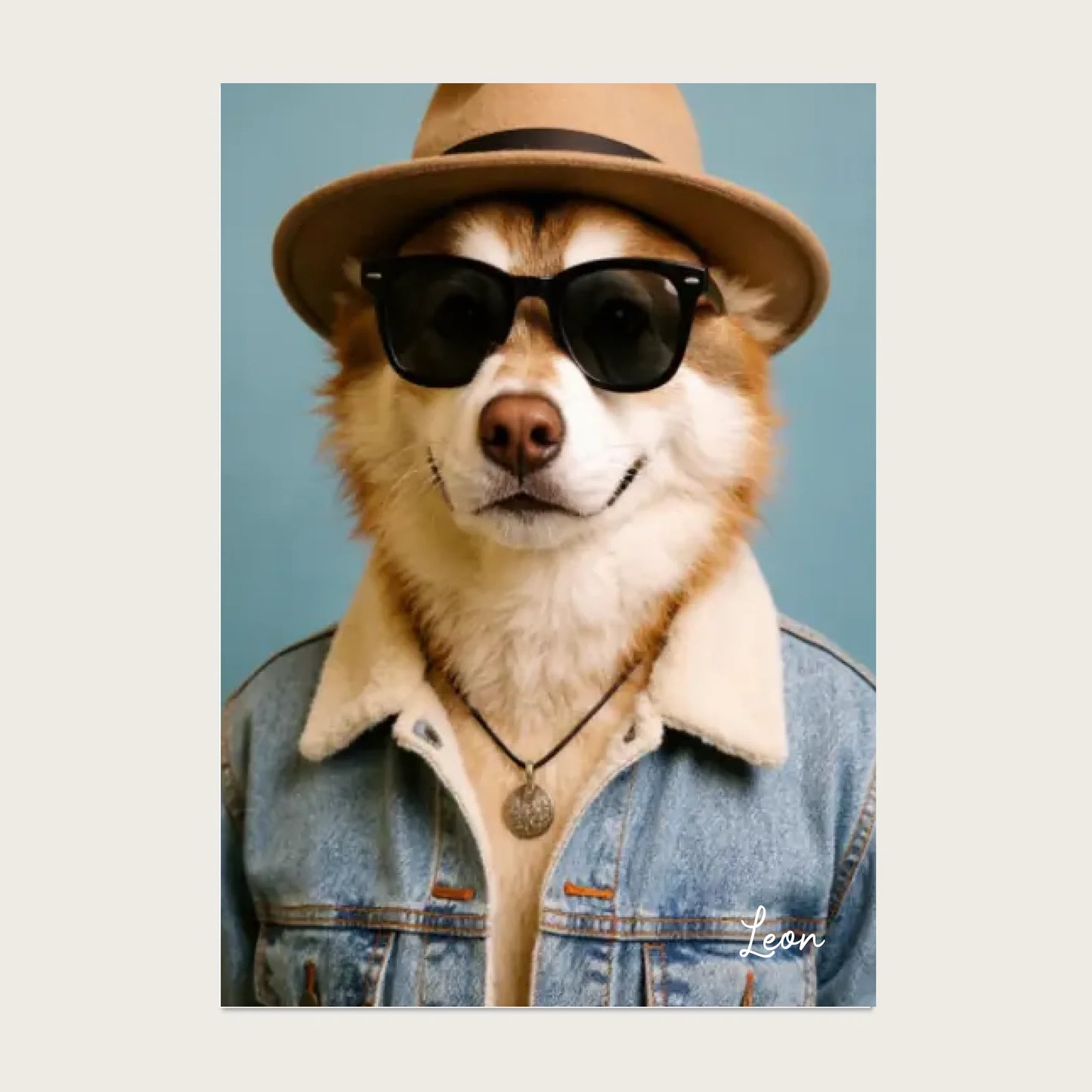 Hund Portrait - Hundeposter personalisiert - Weihnachtsgeschenk & Geburtstagsgeschenk Ki Poster - Digitale Datei zum Selberdrucken - Din-Format Digitale Datei zum Selberdrucken DINA4-2