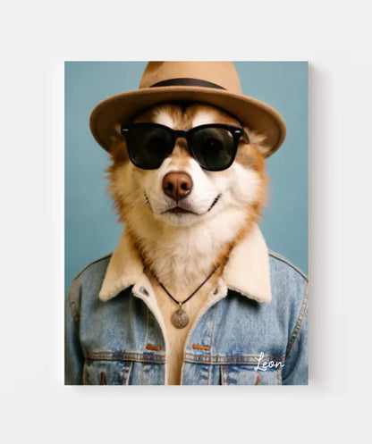 Hund Portrait - Hundeposter personalisiert - Weihnachtsgeschenk & Geburtstagsgeschenk Leinwanddruck Leinwandbild