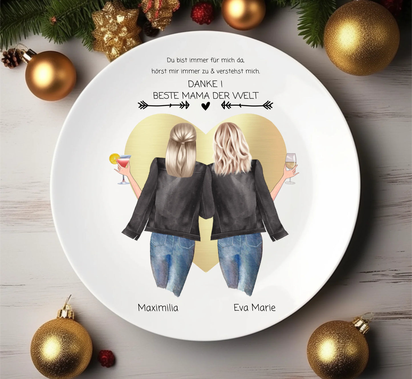 Danke Mama, Ostergeschenk Adventsgeschenk, Weihnachtsgeschenk Mama & beste Mutter, personalisierter Teller