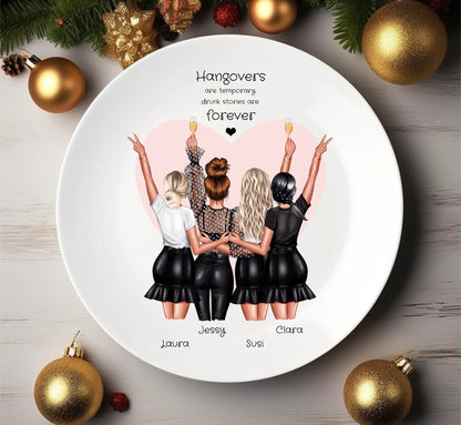 4 beste Freundinnen Geburtstagsgeschenk, Nikolausteller, Adventsteller, Weihnachtsteller als perfektes Weihnachtsgeschenk