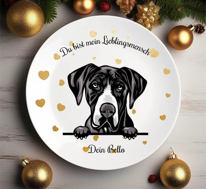 Geschenk Hundebesitzer/Hundebesitzerin personalisierter Teller mit Hund Chihuahua - für Hundemama / Hundepapa Geburtstagsgeschenk - Weihnachtsgeschenk