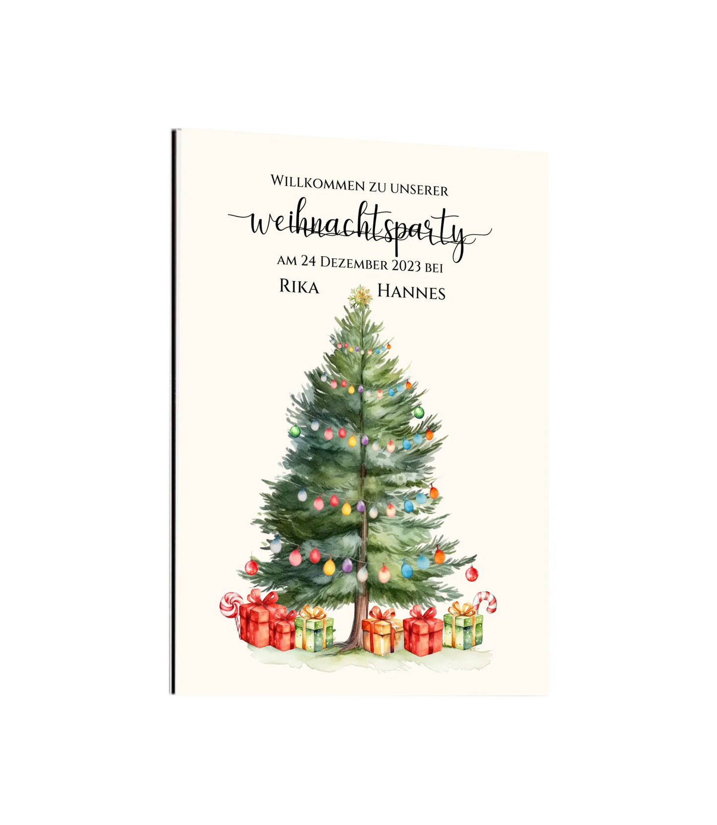 Weihnachtsposter | Willkommensschild Weihnachten | Einladung Weihnachtsfest | Weihnachtsschild Willkommen Schild mit Tannenbaum