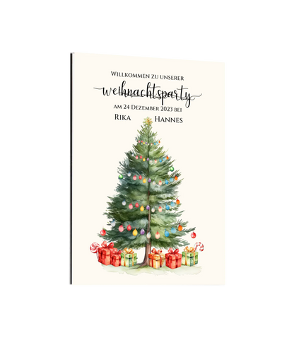 Weihnachtsposter | Willkommensschild Weihnachten | Einladung Weihnachtsfest | Weihnachtsschild Willkommen Schild mit Tannenbaum