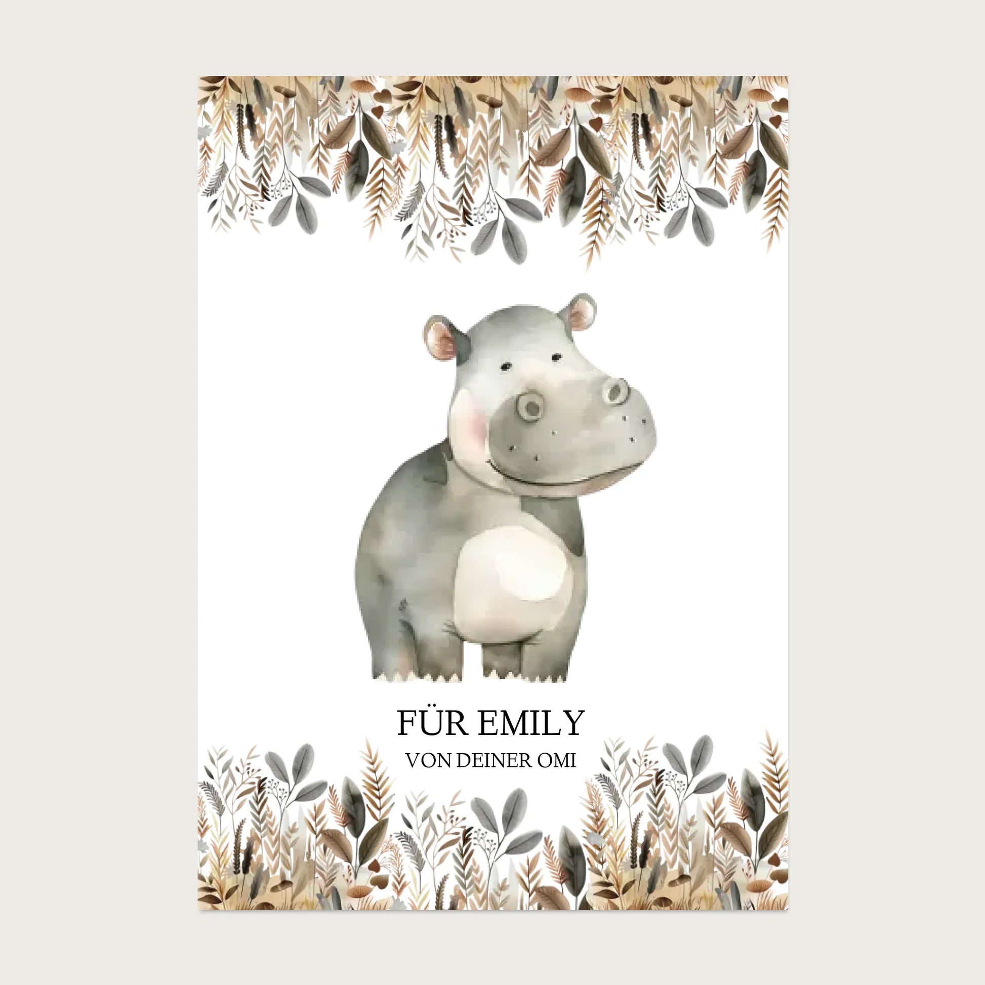 Personalisiertes Kinderkissen mit Namen Mädchen / Junge Dschungeltiere - Dekokissen Posters Poster