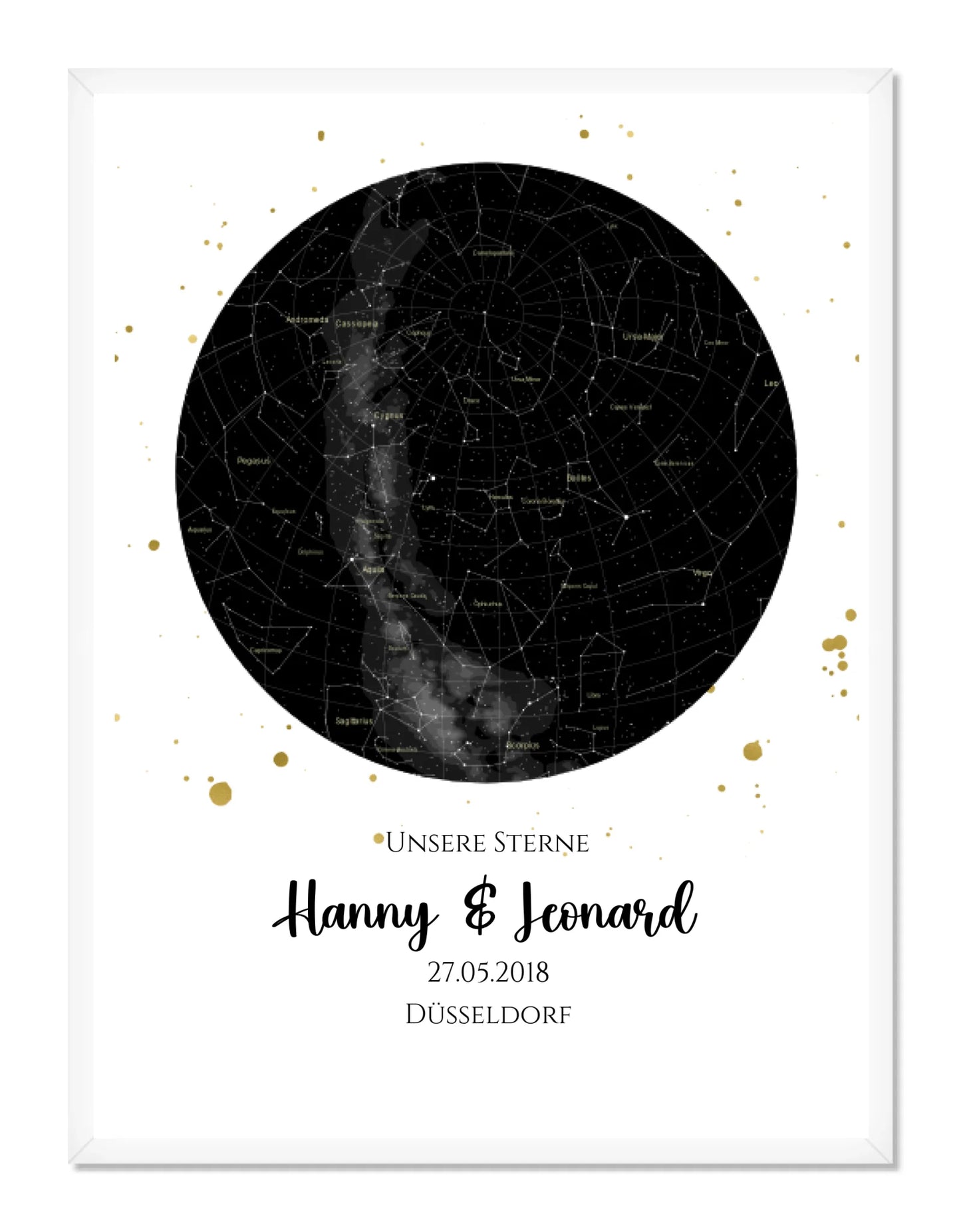Hochzeitsgeschenk | Personalisierte Sternkarte |  Sternenhimmel Poster | Sternkarte Geschenk zur Hochzeit, zur Geburt, zur Taufe