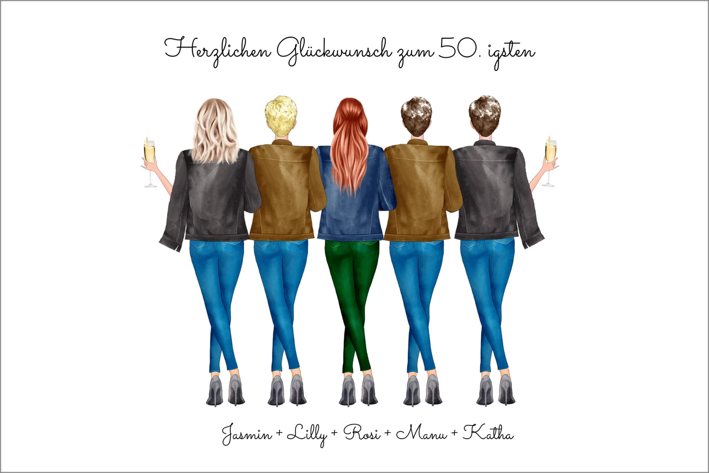 50 Geburtstag Frau & beste Freundin - Bild & Poster Geschenk personalisiert