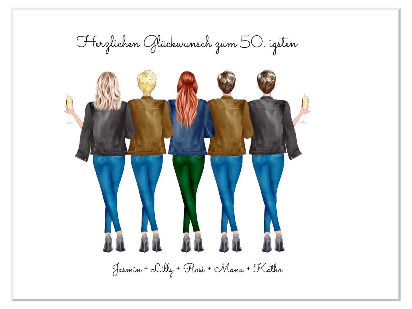 50 Geburtstag Frau & beste Freundin - Bild & Poster Geschenk personalisiert