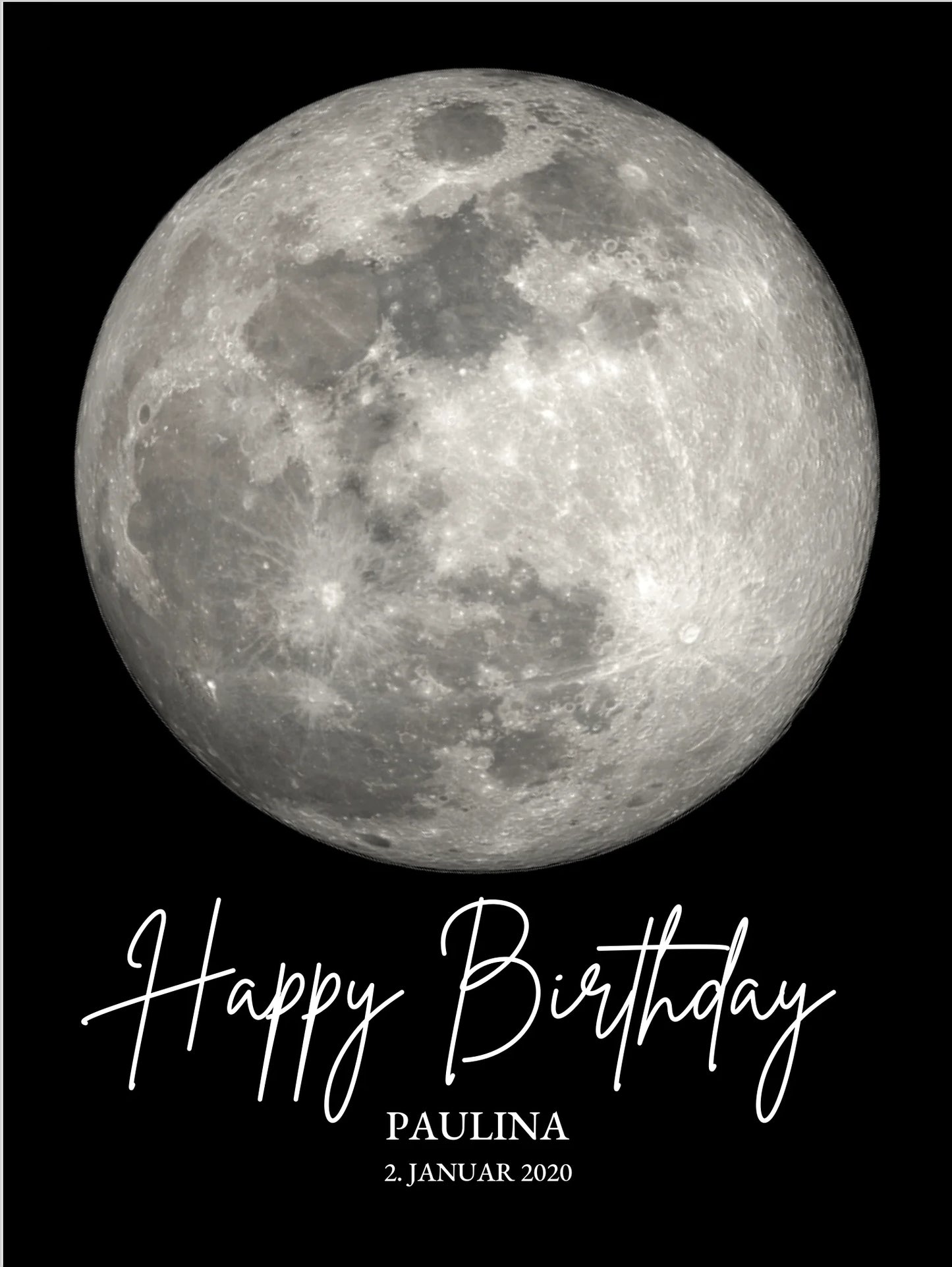 Personalisiertes Geschenk zum Geburtstag Mondphasen-Poster
