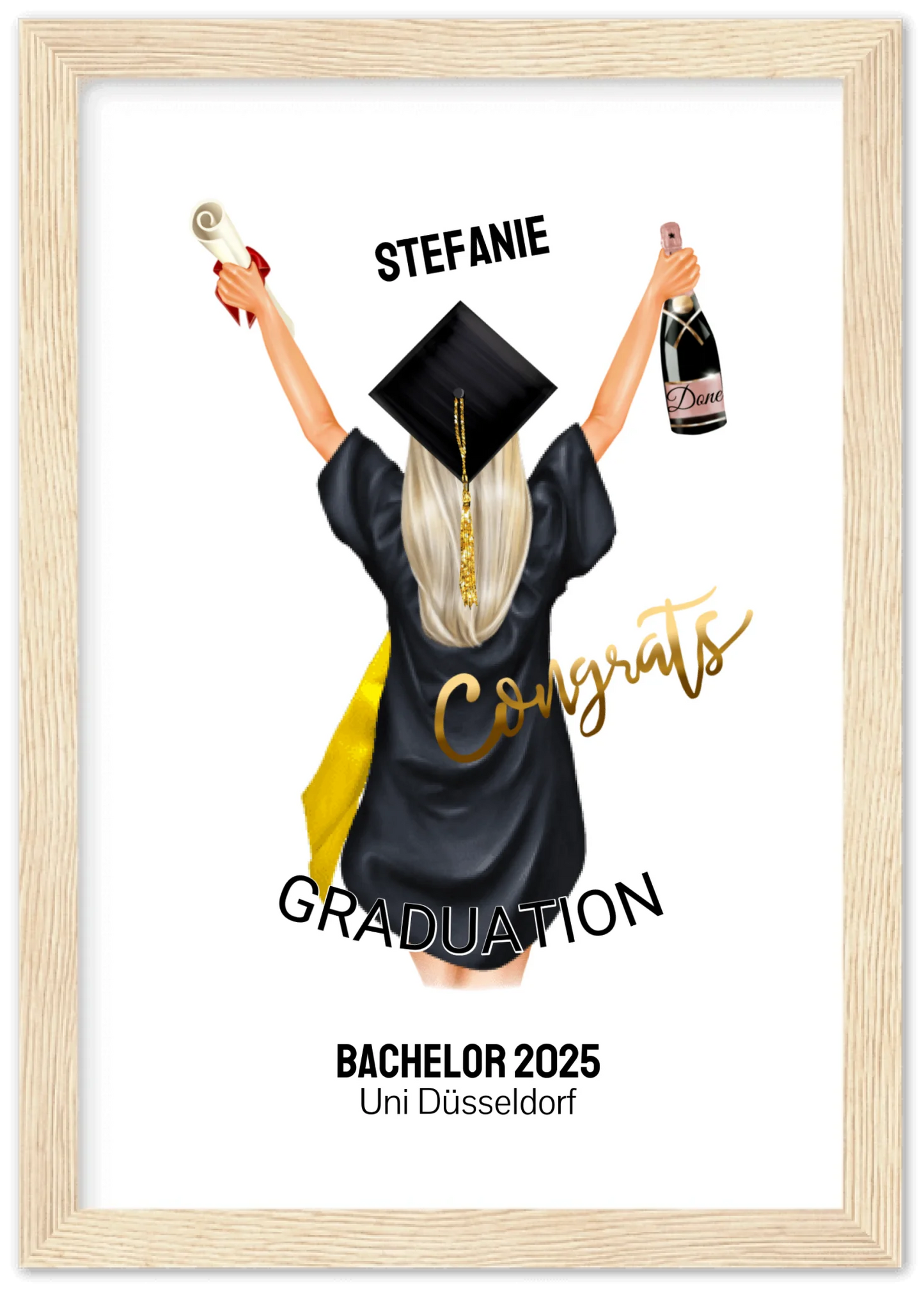 Abschlussgeschenk personalisiertes Poster Geschenk Bachelor - Geschenk Master - Geschenk Abitur - Schulabschluss