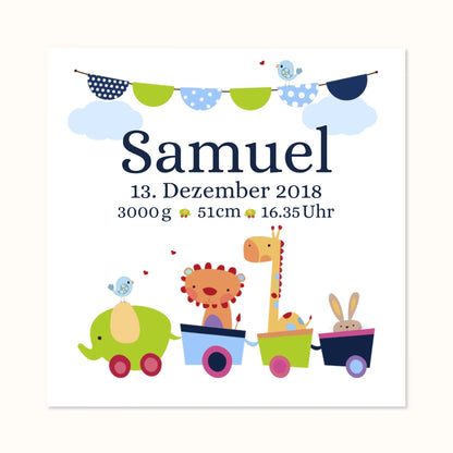 TOYS - Personalisiertes Babyposter - Geburtsanzeige Junge - Geschenk zur Geburt - Geschenk zur Taufe - Taufgeschenk