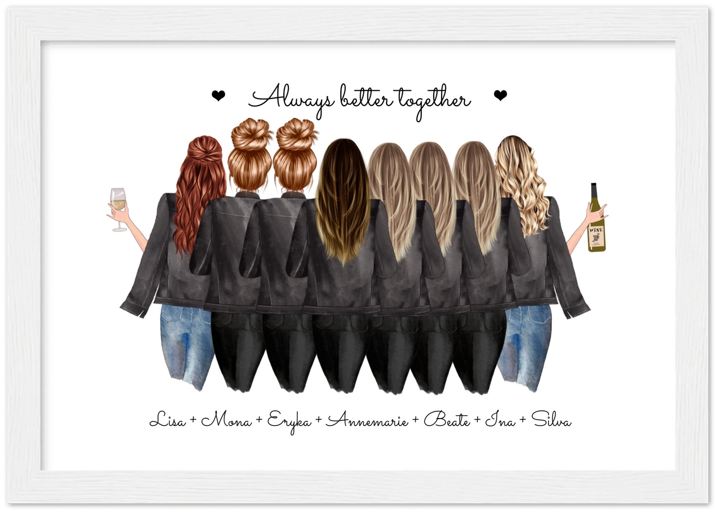 8 Beste Freundinnen Poster Geschenk personalisiert - Geburtstagsgeschenk Freundin Bild