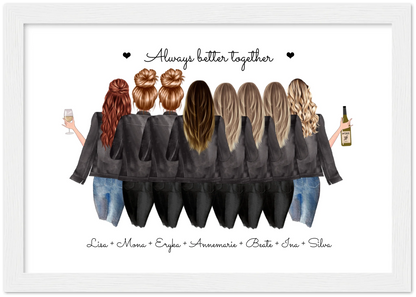 8 Beste Freundinnen Poster Geschenk personalisiert - Geburtstagsgeschenk Freundin Bild
