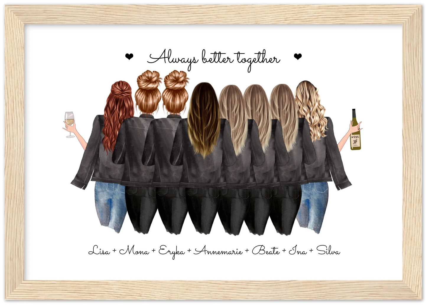 8 Beste Freundinnen Poster Geschenk personalisiert - Geschenkidee Freundin Bild