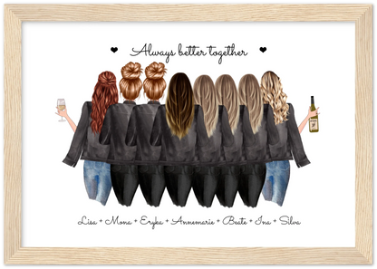 8 Beste Freundinnen Poster Geschenk personalisiert - Geburtstagsgeschenk Freundin Bild