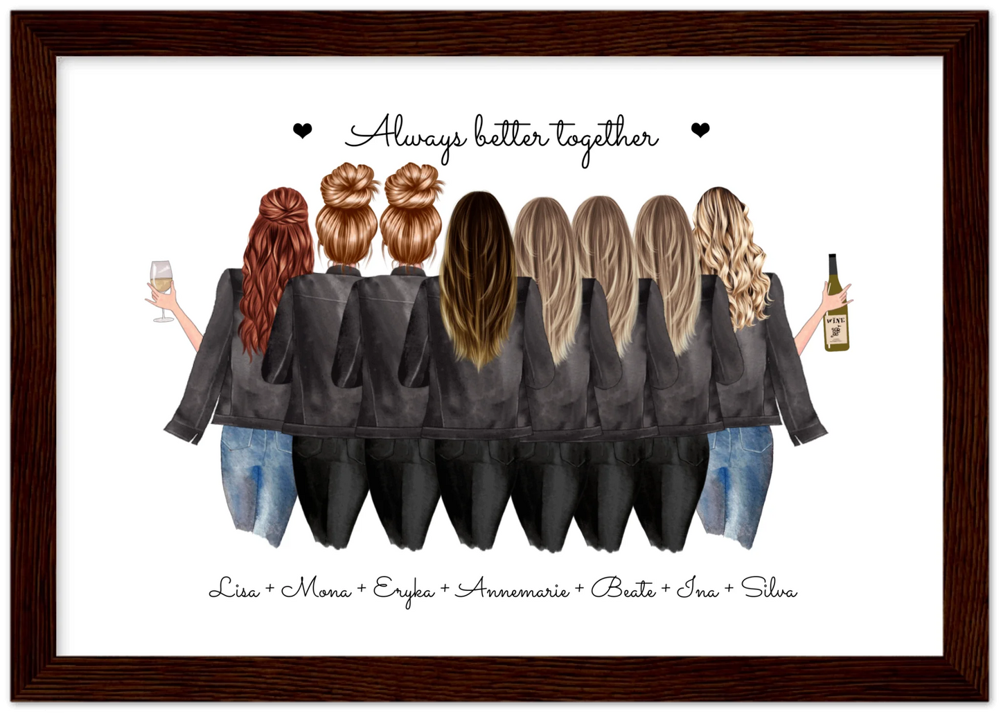 8 Beste Freundinnen Poster Geschenk personalisiert - Geschenkidee Freundin Bild