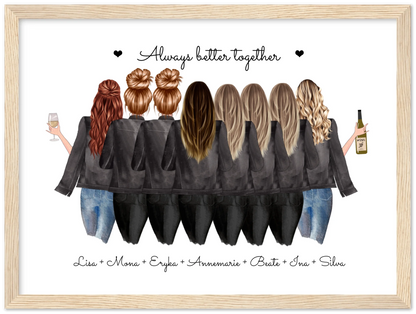 8 Beste Freundinnen Poster Geschenk personalisiert - Geburtstagsgeschenk Freundin Bild