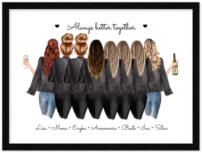 8 Beste Freundinnen Poster Geschenk personalisiert - Geschenkidee Freundin Bild