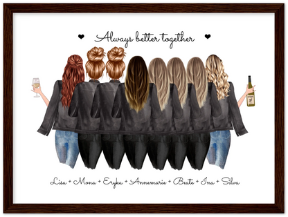 8 Beste Freundinnen Poster Geschenk personalisiert - Geburtstagsgeschenk Freundin Bild