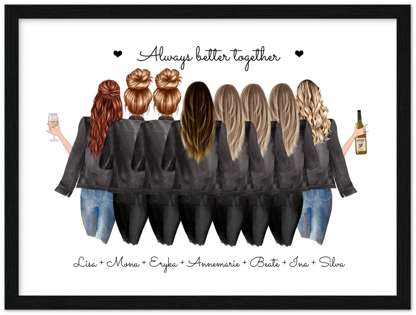 8 Beste Freundinnen Poster Geschenk personalisiert - Geburtstagsgeschenk Freundin Bild