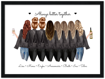 8 Beste Freundinnen Poster Geschenk personalisiert - Geburtstagsgeschenk Freundin Bild
