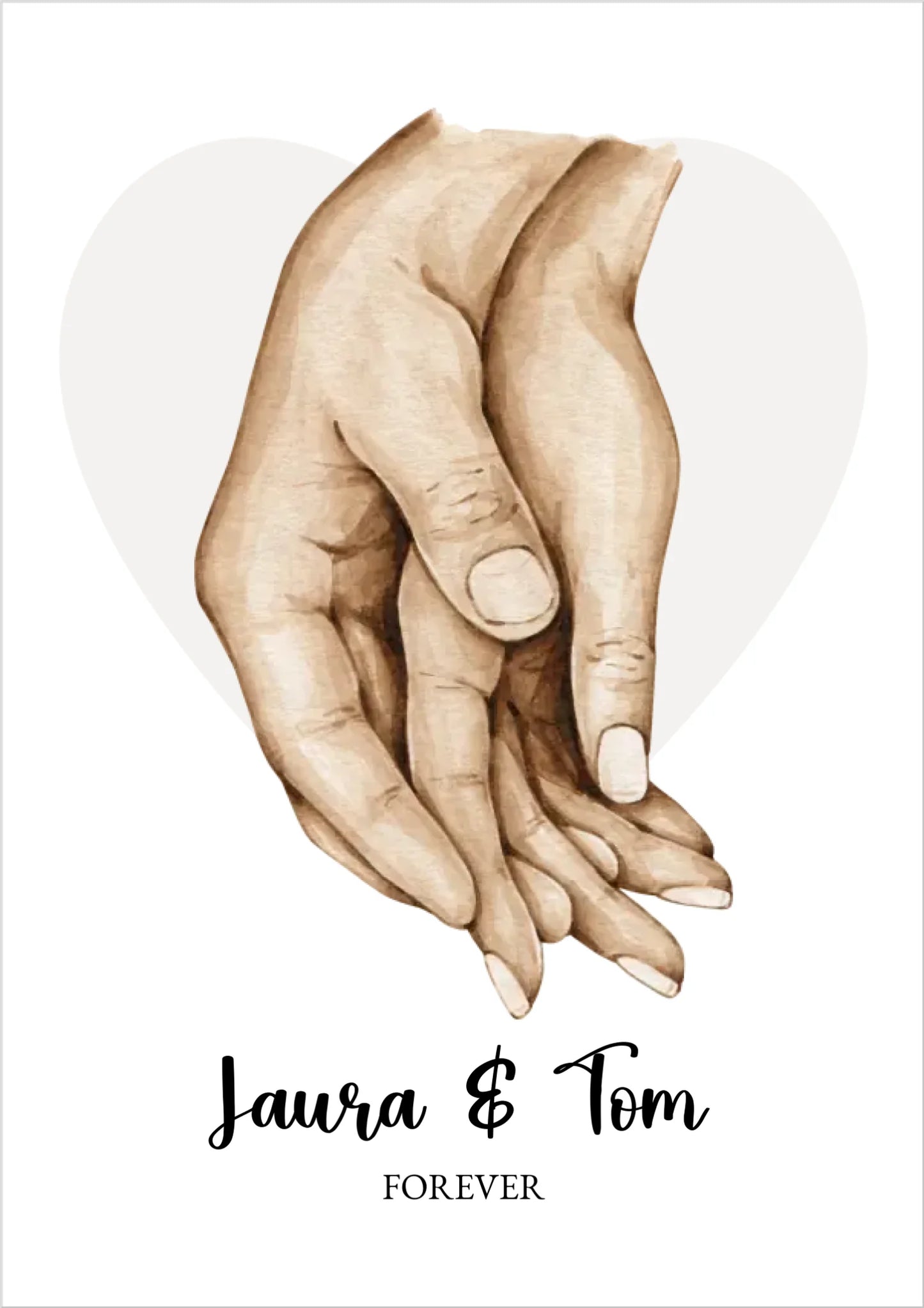 Personalisiertes Geschenk Hände Motiv für Verliebte, Verlobte, Verheiratete