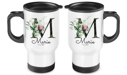 Personalisierter Becher aus Edelstahl mit Monogramm, Name und Text
